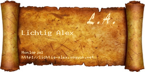 Lichtig Alex névjegykártya